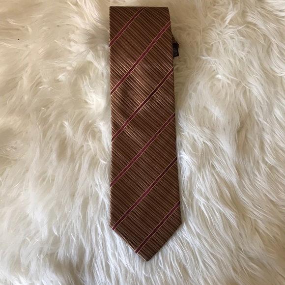 ✅ LANVIN Paris Brown/RedWine Neck Tie - Picture 1 of 4